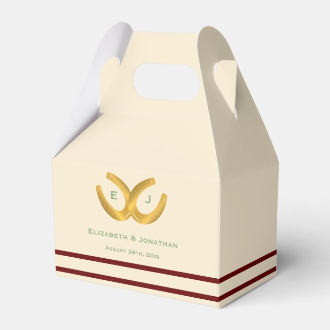Western Horseshoes Hochzeit Geschenkschachtel (Vorderseite)