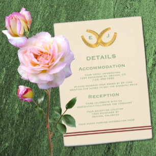 Western Horseshoes Hochzeitdetails Begleitkarte