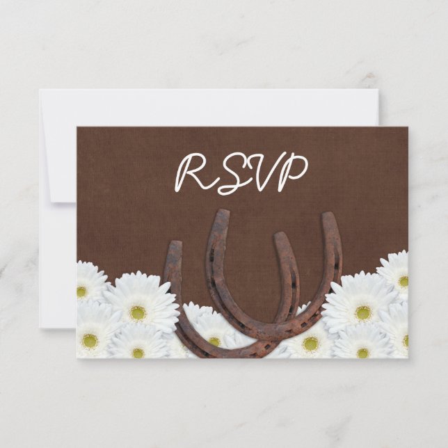 Western Horseshoes Wedding Carte de réponse RSVP (Devant)