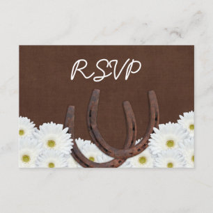 Western Horseshoes Wedding RSVP Response Card Karte