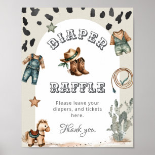 Western Howdy Baby Cowboy Baby Shower Windelraffel Poster