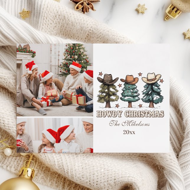 Western Howdy Christmas 2 Foto Feiertagskarte (Von Creator hochgeladen)