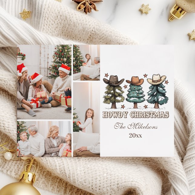  Western Howdy Christmas 4 photo Feiertagskarte (Von Creator hochgeladen)