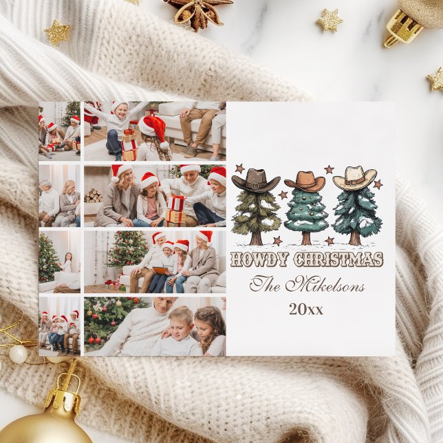 Western Howdy Christmas 8 Foto Feiertagskarte (Von Creator hochgeladen)