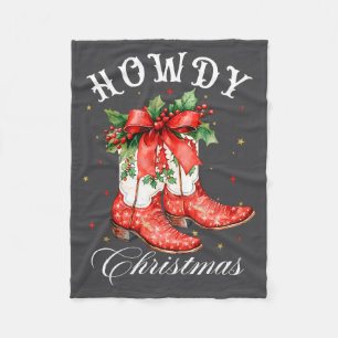 Western Howdy Weihnachten Cowgirl Stiefel Kokette  Fleecedecke