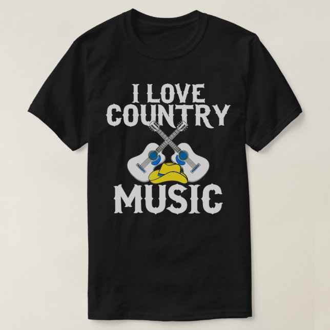 Western I Liebe Country Music USA Line Dance Campf T-Shirt (Design vorne)