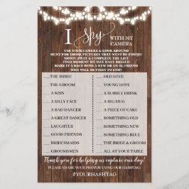 Western I Spy Country Wedding Empfang Game Card Flyer