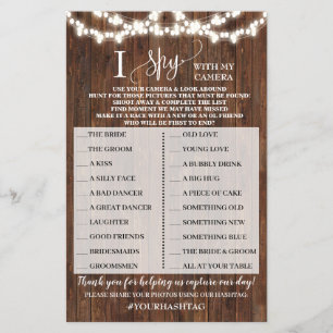 Western I Spy Country Wedding Empfang Game Card Flyer