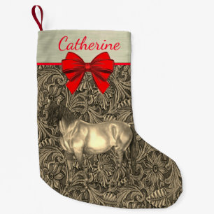 Western-Imitat bearbeiteter lederner Druck mit Kleiner Weihnachtsstrumpf