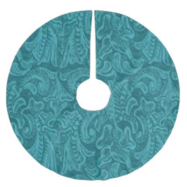 Western-Imitate Aquamarine Lederdrucke Polyester Weihnachtsbaumdecke