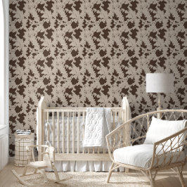 Western Imitate Kuh Print Brown und Creme Tapete