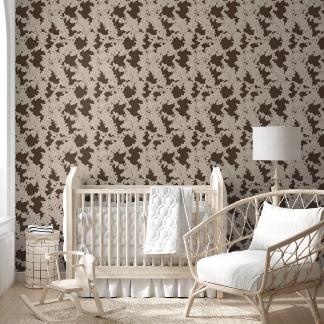 Western Imitate Kuh Print Brown und Creme Tapete (Kinder)