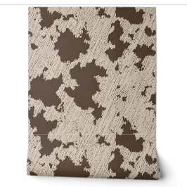 Western Imitate Kuh Print Brown und Creme Tapete