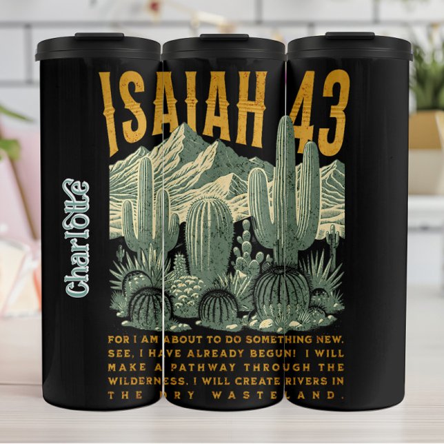 Western Isaiah 43 Desert Graphic Thermosbecher (Von Creator hochgeladen)