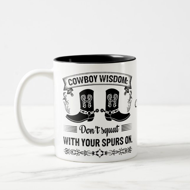 Western Kaffee Tasse, Personalisiert Cowboy Tasse (Links)