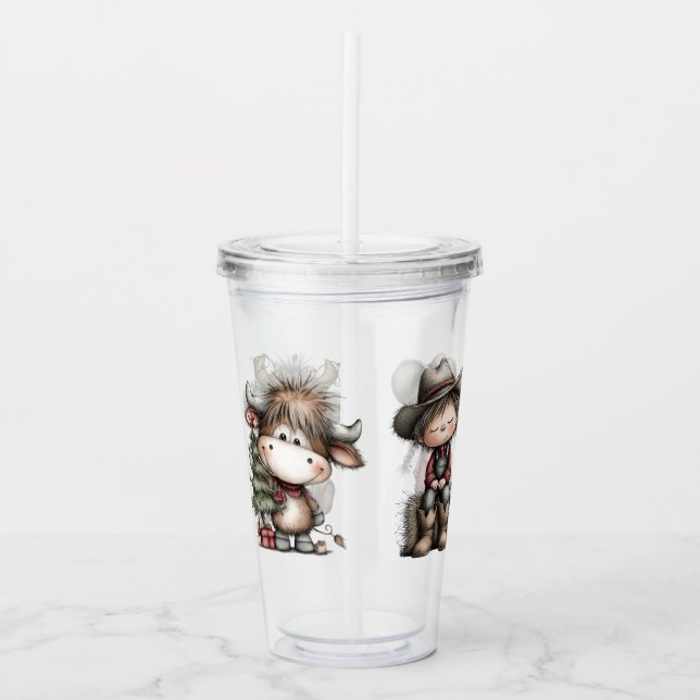 Western Kids Christmas Acryltrinkbecher (Vorderseite)