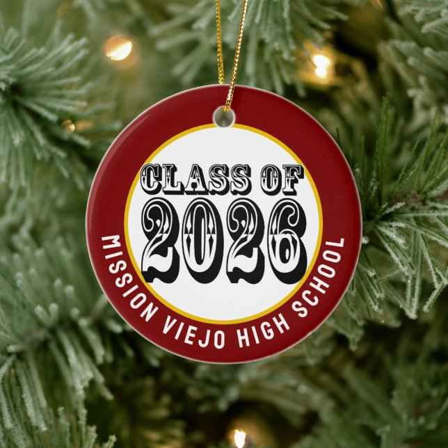 Western-Klasse des Foto-Abschlusses 2026 Keramik Ornament (Baum)