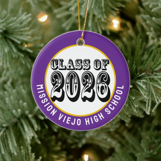 Western-Klasse des Foto-Abschlusses 2026 Keramik Ornament (Baum)