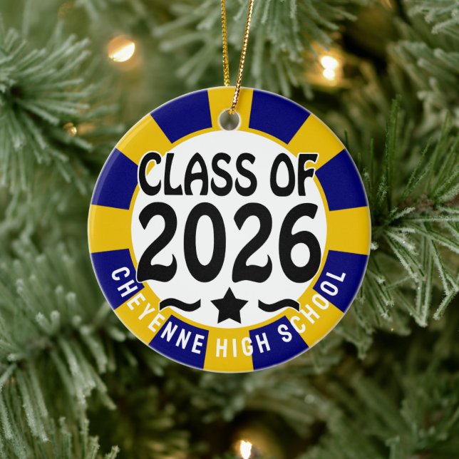 Western-Klasse des Foto-Abschlusses 2026 Keramik Ornament (Baum)
