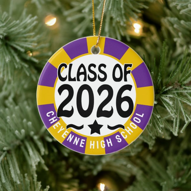 Western-Klasse des Foto-Abschlusses 2026 Keramik Ornament (Baum)