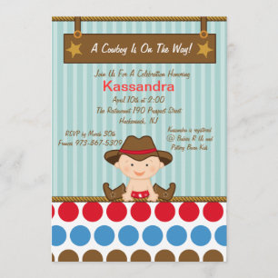 Western-kleine Cowboy-Baby-Duschen-Einladung Einladung