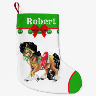 Western-kleines Pferdepony mit Sattel Kleiner Weihnachtsstrumpf