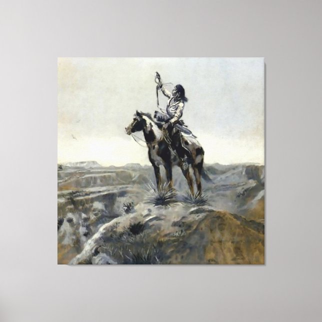 Western "Krieg" von Charles M. Russell Leinwanddruck (Vorderseite)