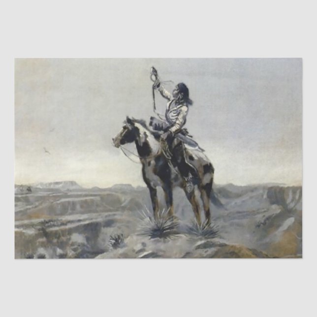 Western "Krieg" von Charles M. Russell Seidenpapier (Vorderseite)