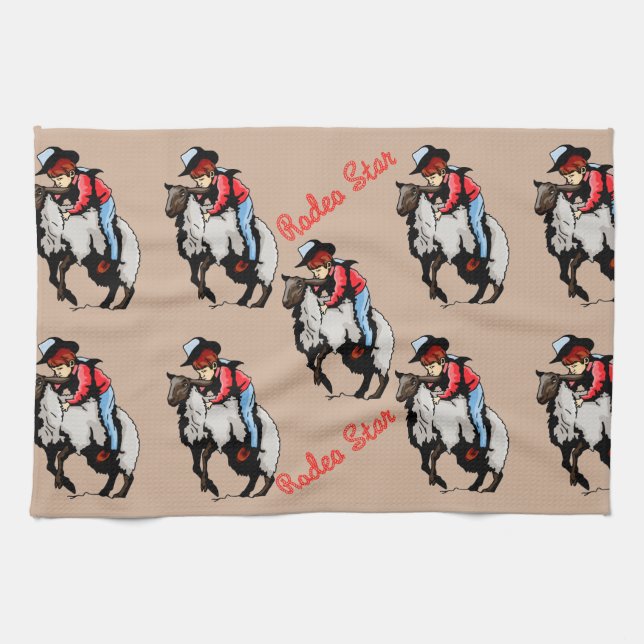 Western Küchen Handtücher Rodeo Design (Horizontal)