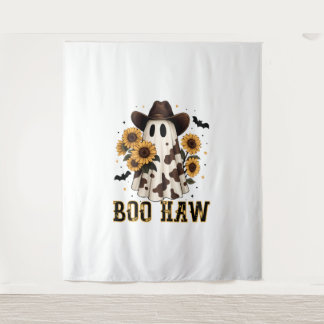 Western Kuh Spot Spooky Ghost Boo Haw Wandteppich