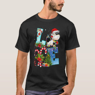 Western Kuh Weihnachtsmannmütze Liebe Weihnachten T-Shirt