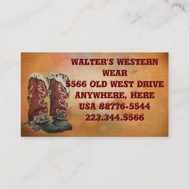 Western lädt Geschäfts-Karten auf Visitenkarte (Vorderseite)