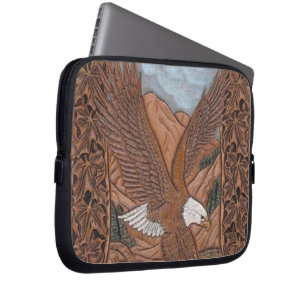 Western-Land bearbeiteter lederner Vintager Adler Laptopschutzhülle