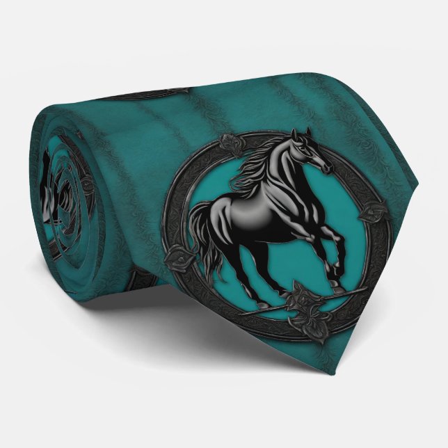 Western Land Reitpferd Aquamarin Krawatte (Gerollt)