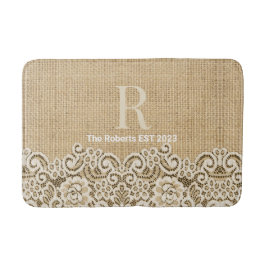 Western Land rustikale Burlap und Spitzen Familie  Badematte