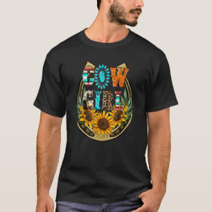 Western Land Sonnenblumen Cowhide Serape Horsesho T-Shirt