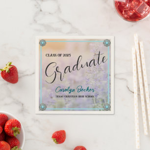 Western Lavender Fields Graduation Party Napkin Serviette