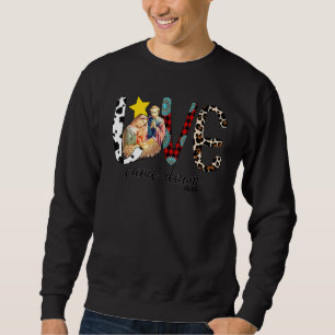 Western Leopard Büffel Karo Rot Rindsleder Liebe C Sweatshirt