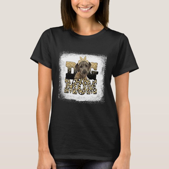 Western Leopard Irish Wolfhound Mama Muttertag T-Shirt (Vorderseite)