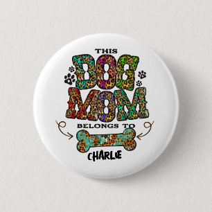 Western Leopard Pattern Dog Mama Knochen Button