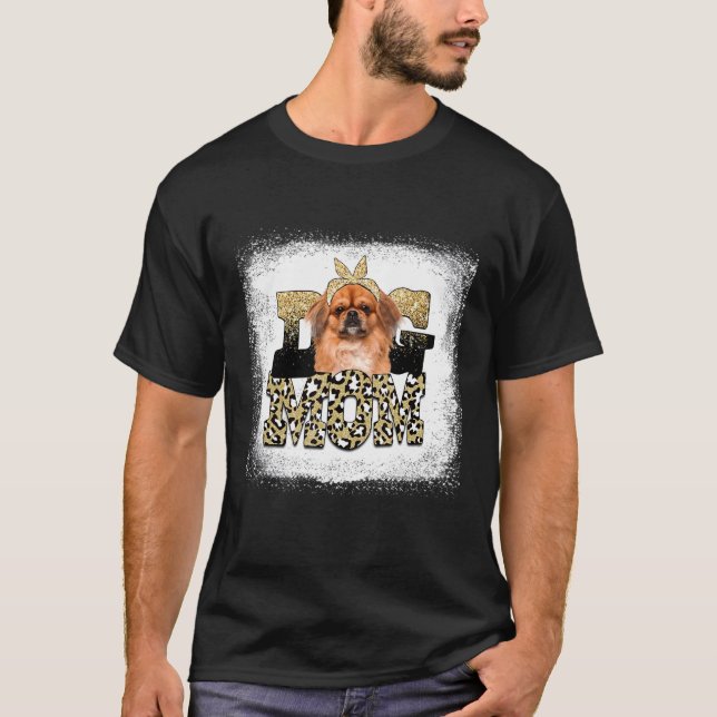 Western Leopard Pekingese Mama Muttertag T-Shirt (Vorderseite)
