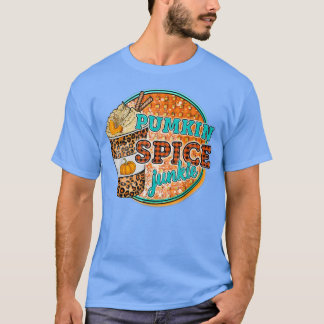 Western Leopard Pumpkin Spice Junkie Fall Vibes Th T-Shirt