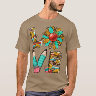 Western Leopard Sonnenblumen Liebe Lehrer Lif T-Shirt