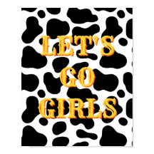 Western Let's Go Girls Poster, Girl Power Wandkuns
