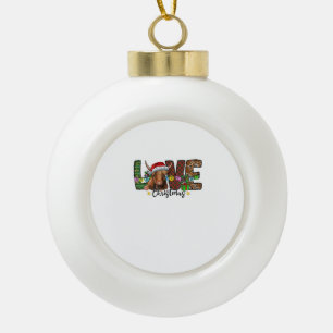 Western Liebe Weihnachten Schottische Kuh Highland Keramik Kugel-Ornament