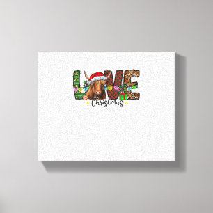 Western Liebe Weihnachten Schottische Kuh Highland Leinwanddruck