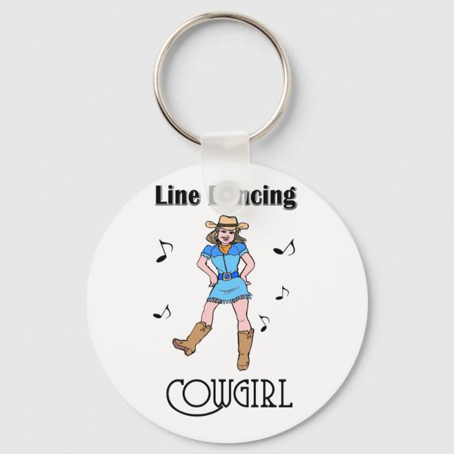 Western "Line Dancing Cowgirl" Schlüsselanhänger (Vorderseite)