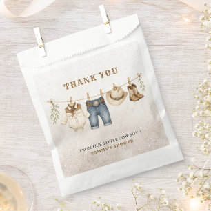 Western Little Cowboy Wäscheleine Baby Shower Geschenktütchen