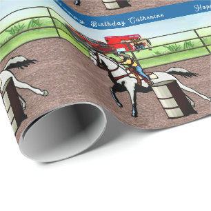 Western Little Cowgirl Barrel Racing Personalisier Geschenkpapier