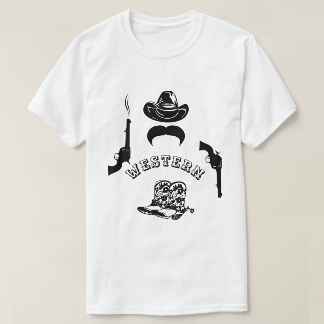 Western lustig, einzigartig, elegant, anpassbar T-Shirt (Design vorne)